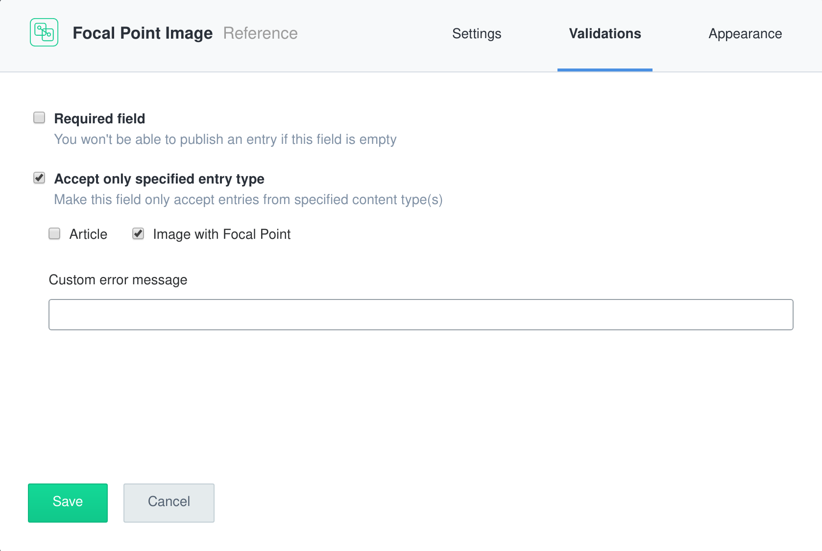 Set validation rule