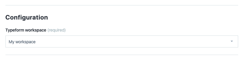 Typeform Workspace Configuration