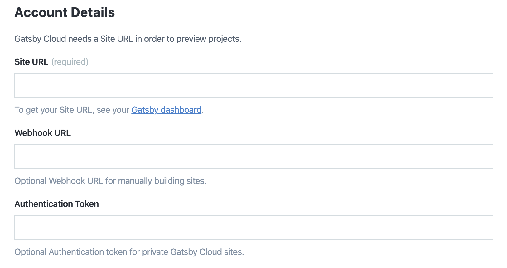 Configure the Gatsby app